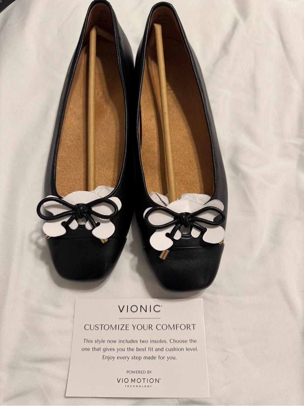 Vionic Black Bow-Accent Square-Toe Ballet Flats - Picture 9 of 9